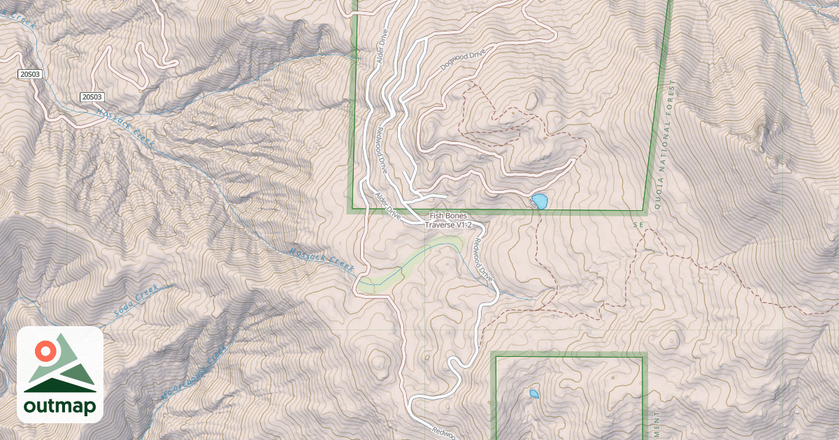 Map of Fish Bones Traverse