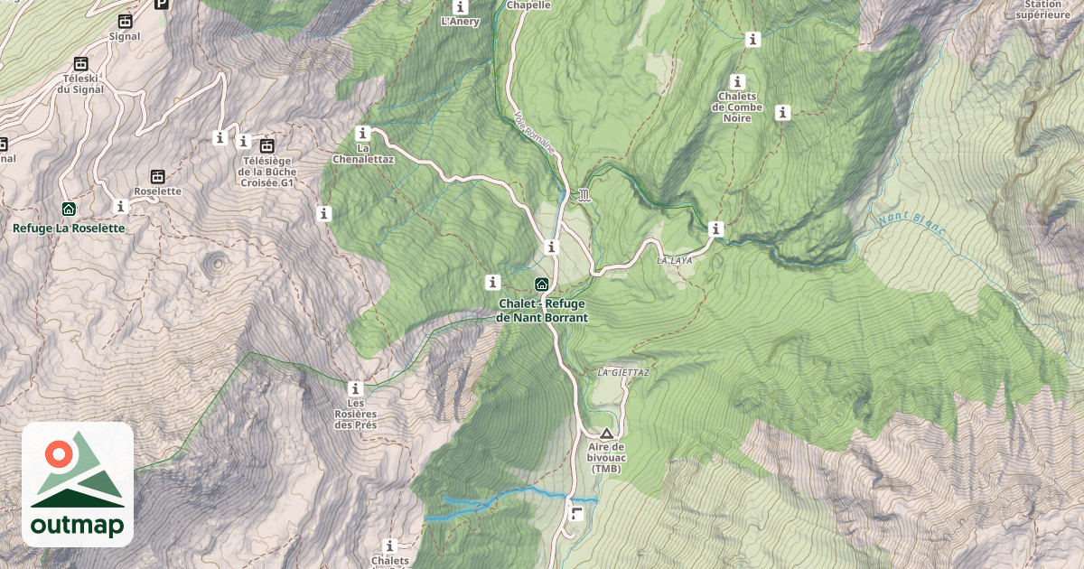 Map of Chalet - Refuge de Nant Borrant
