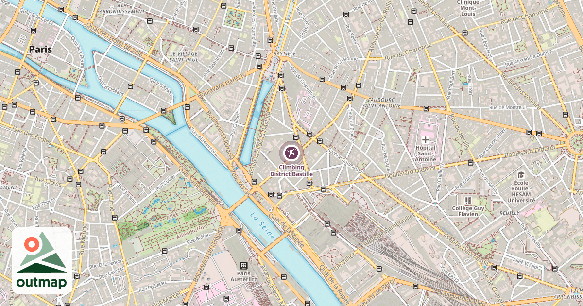 Map of Climbing District Bastille