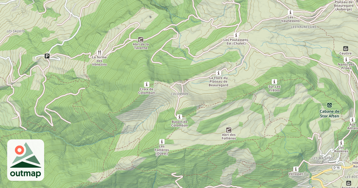 Map of Abri du Chalet de Colomban d'en Haut