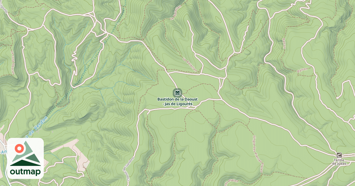 Map of Bastidon de la Daoust - Jas de Ligourés
