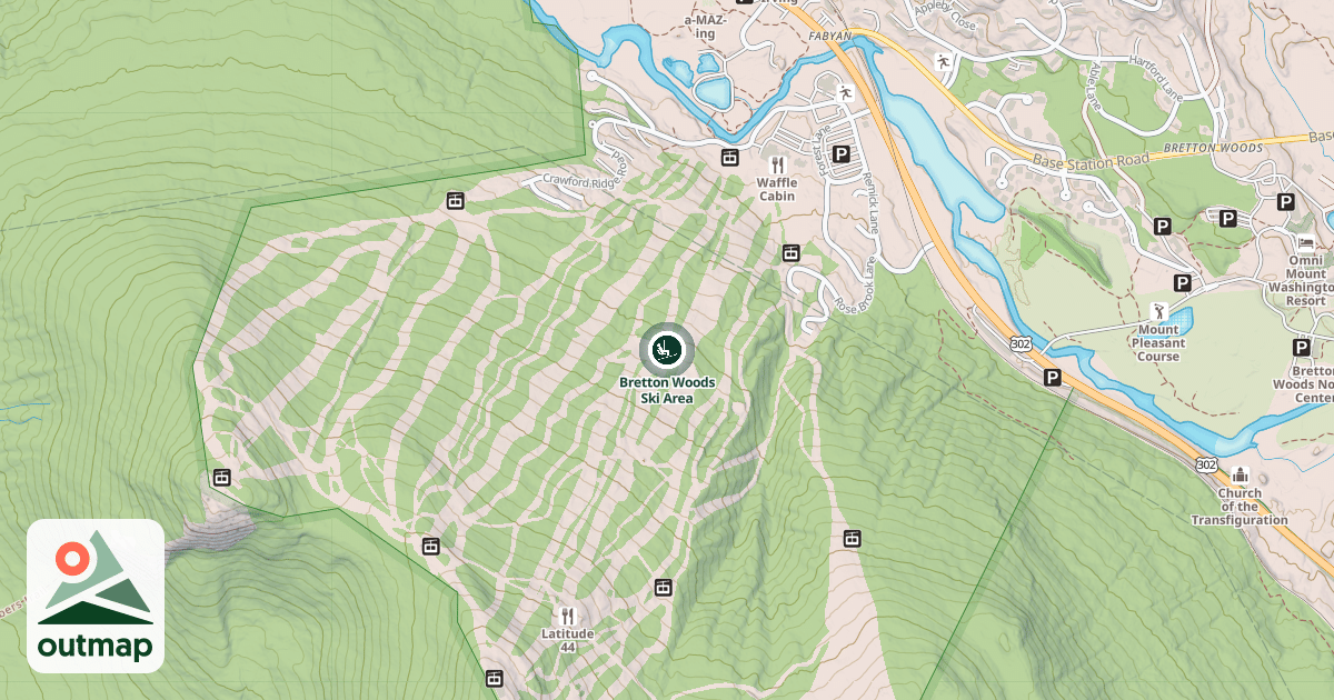 Map of Bretton Woods Ski Area