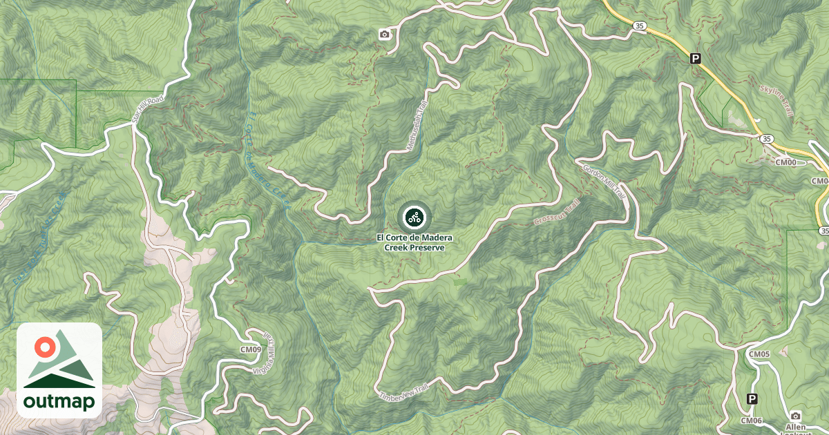 Map of El Corte de Madera Creek Preserve