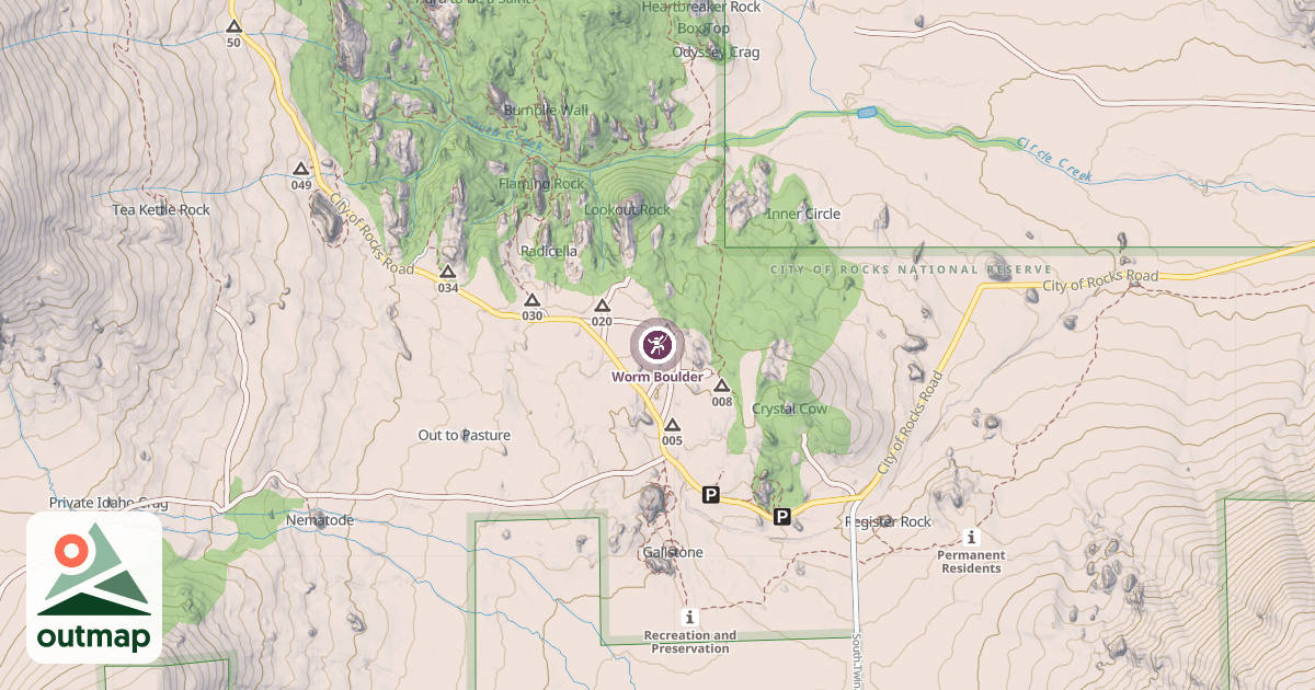Map of Worm Boulder