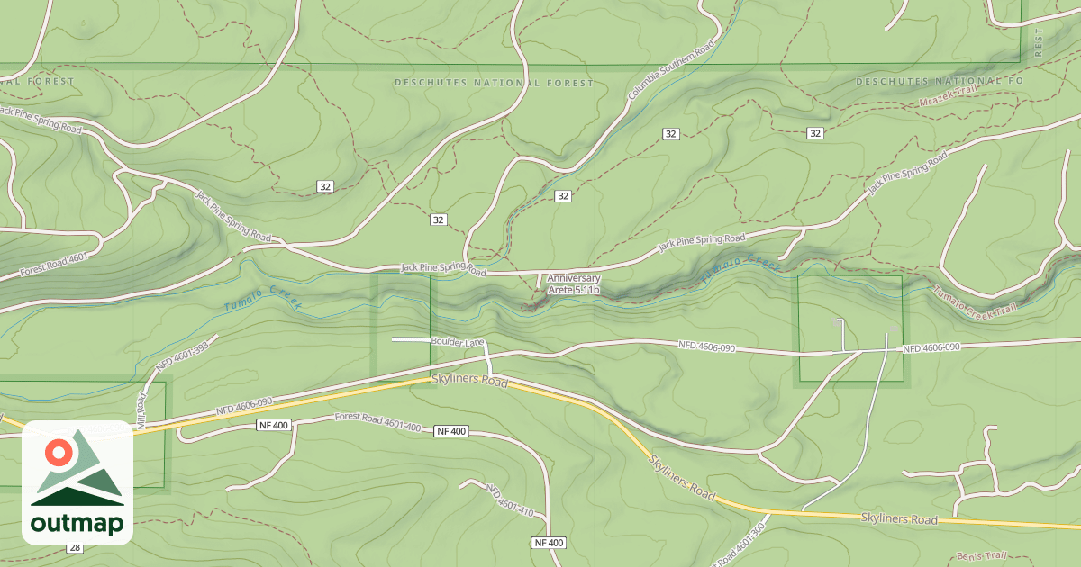 Map of Anniversary Arete