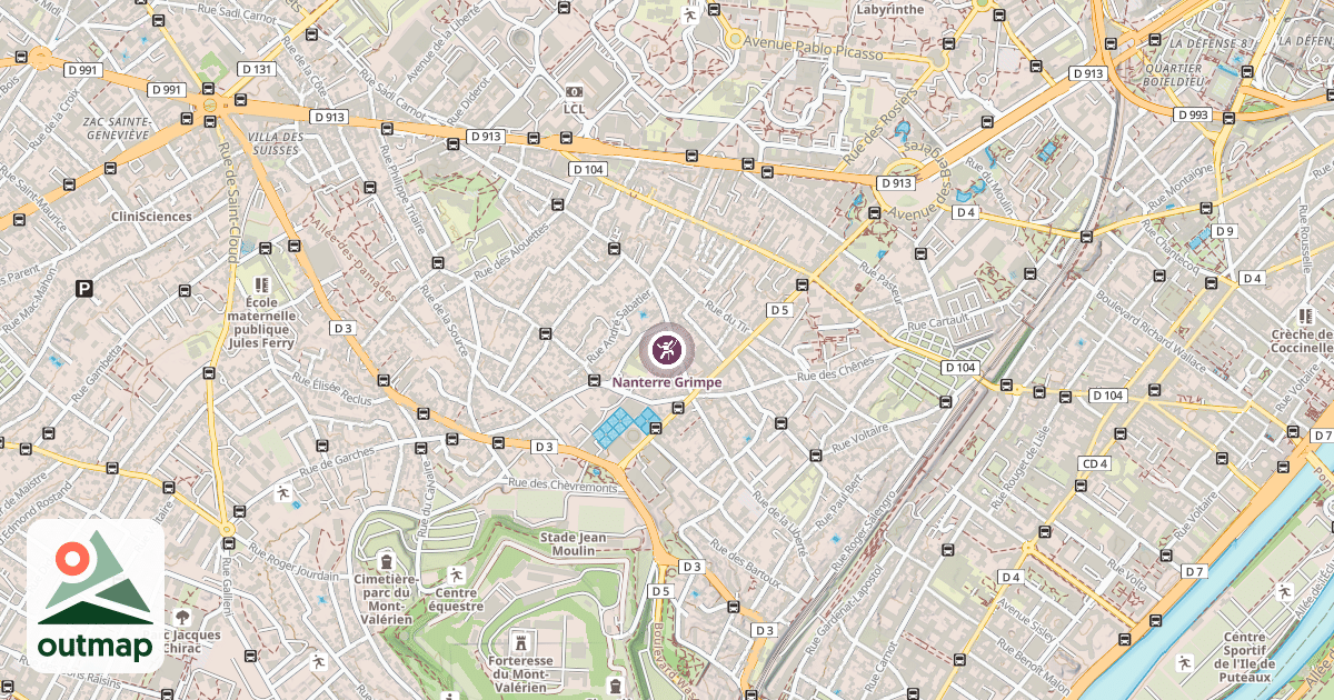 Map of Nanterre Grimpe