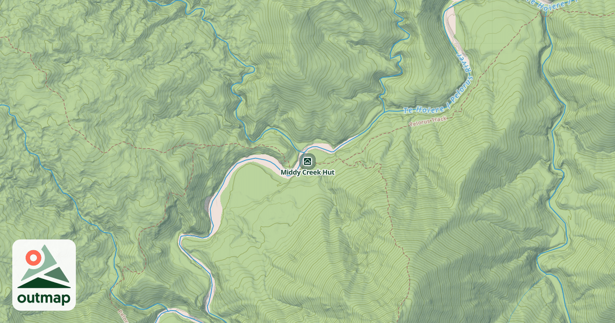 Map of Middy Creek Hut