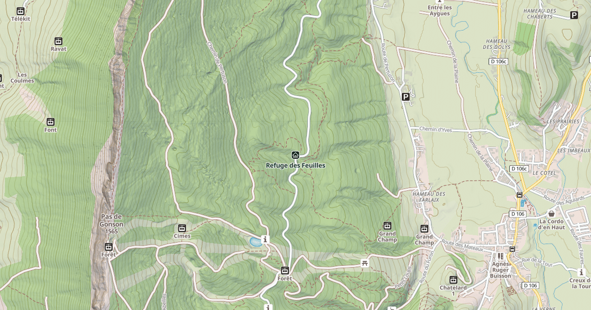 Map preview of Refuge des Feuilles
