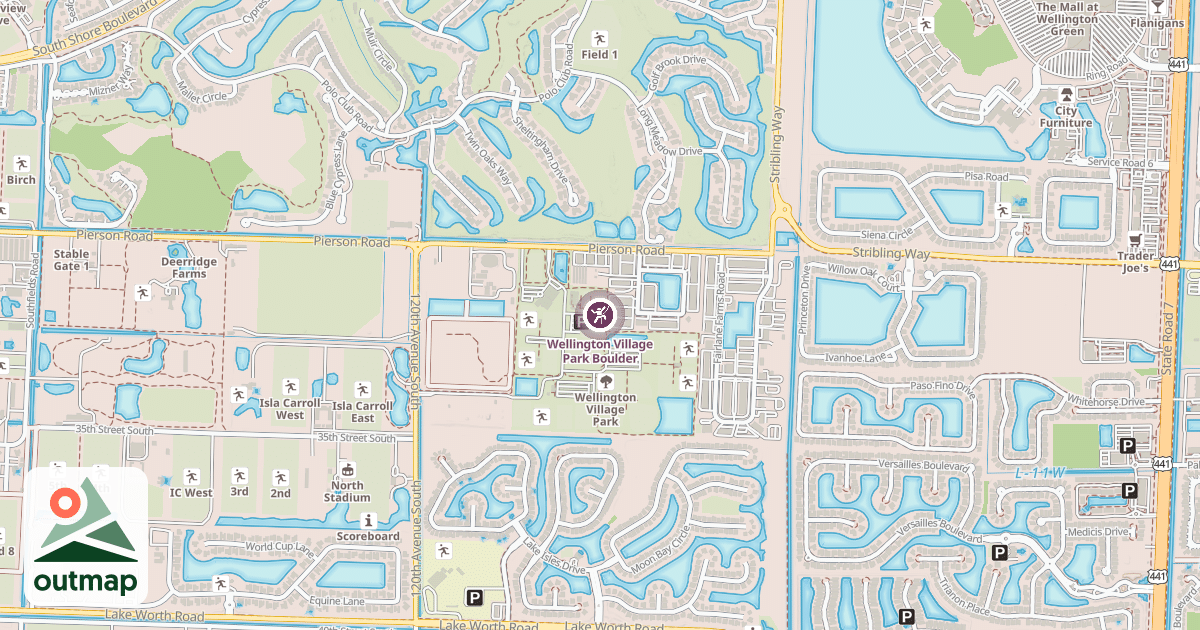 Map of Wellington Village Park Boulder