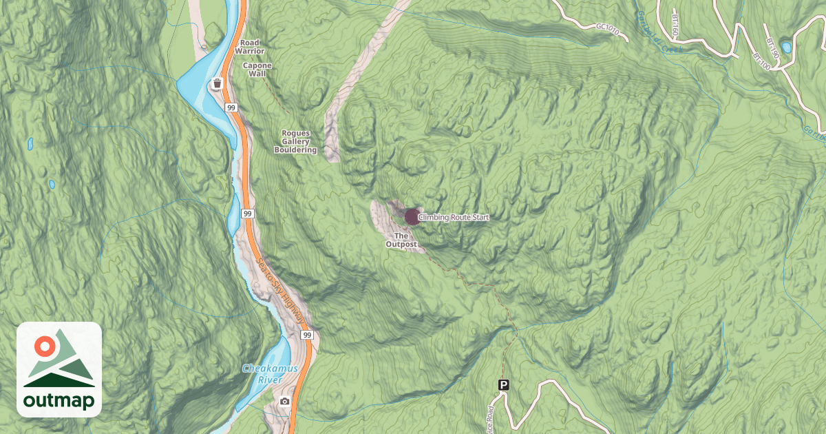 Map of Climbing Route Start
