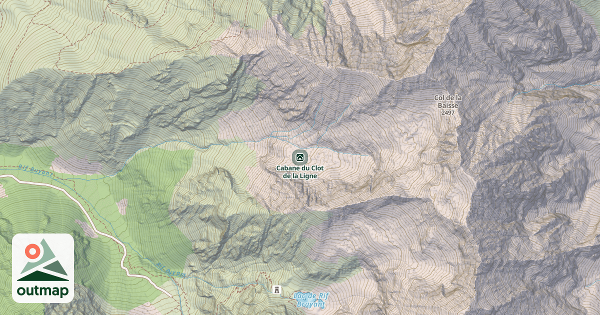 Map of Cabane du Clot de la Ligne