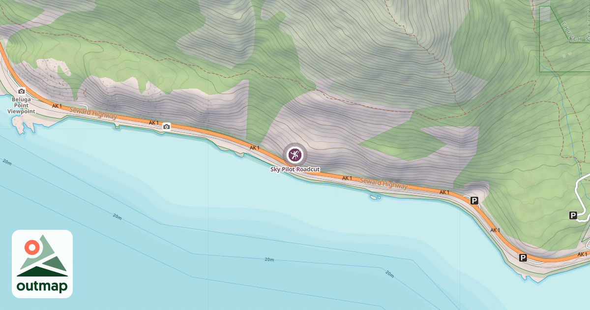 Map of Sky Pilot Roadcut