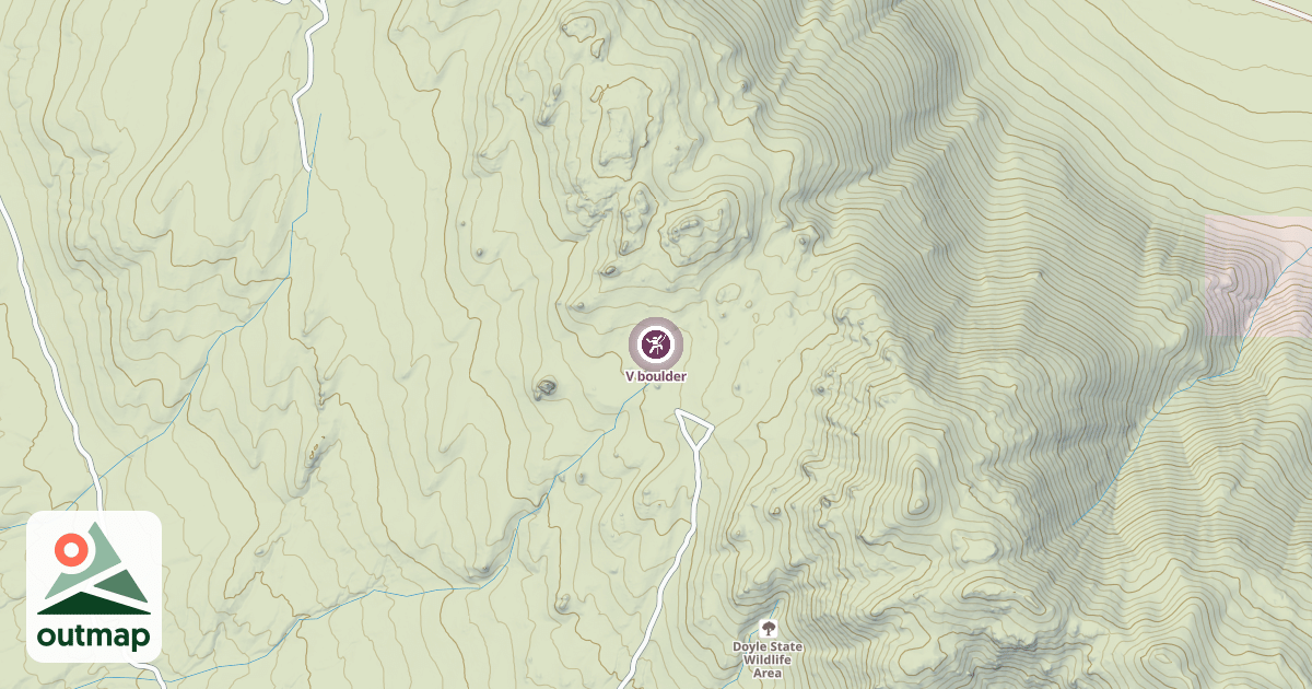 Map of V boulder