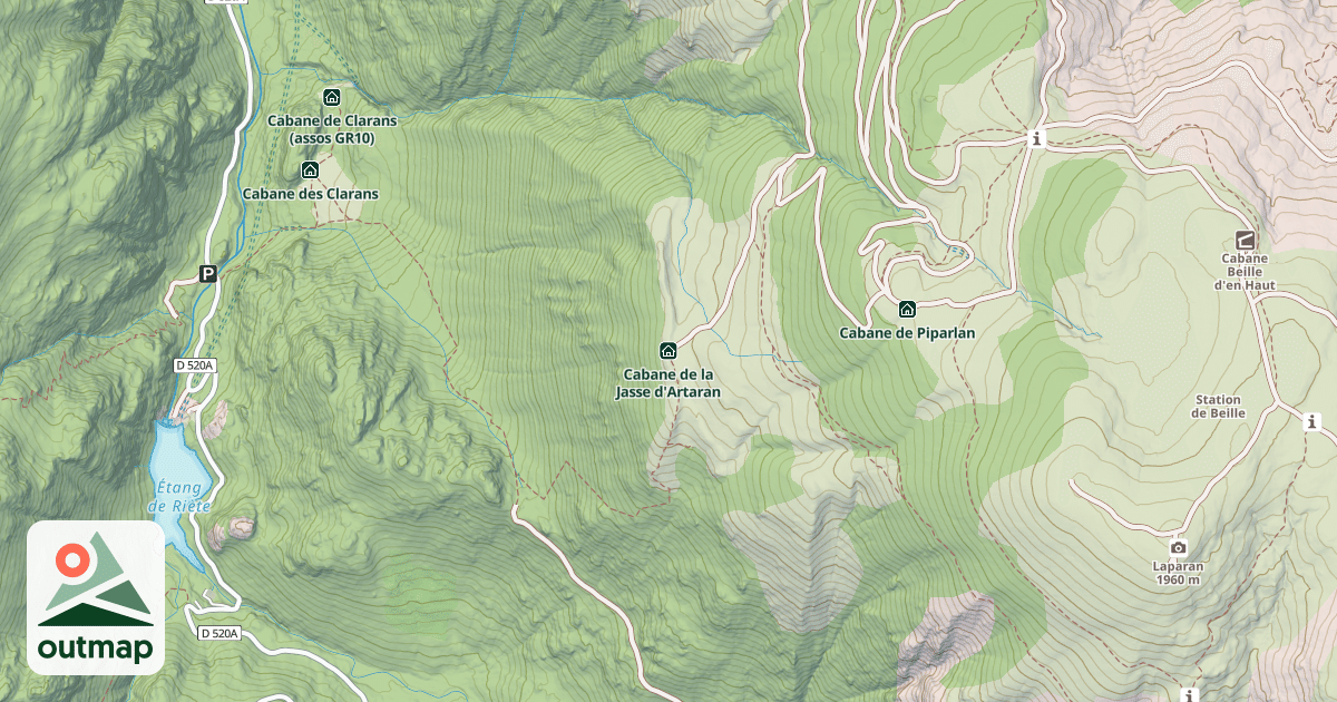 Map of Cabane de la Jasse d'Artaran