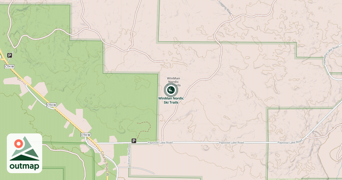 Map of WinMan Nordic Ski Trails