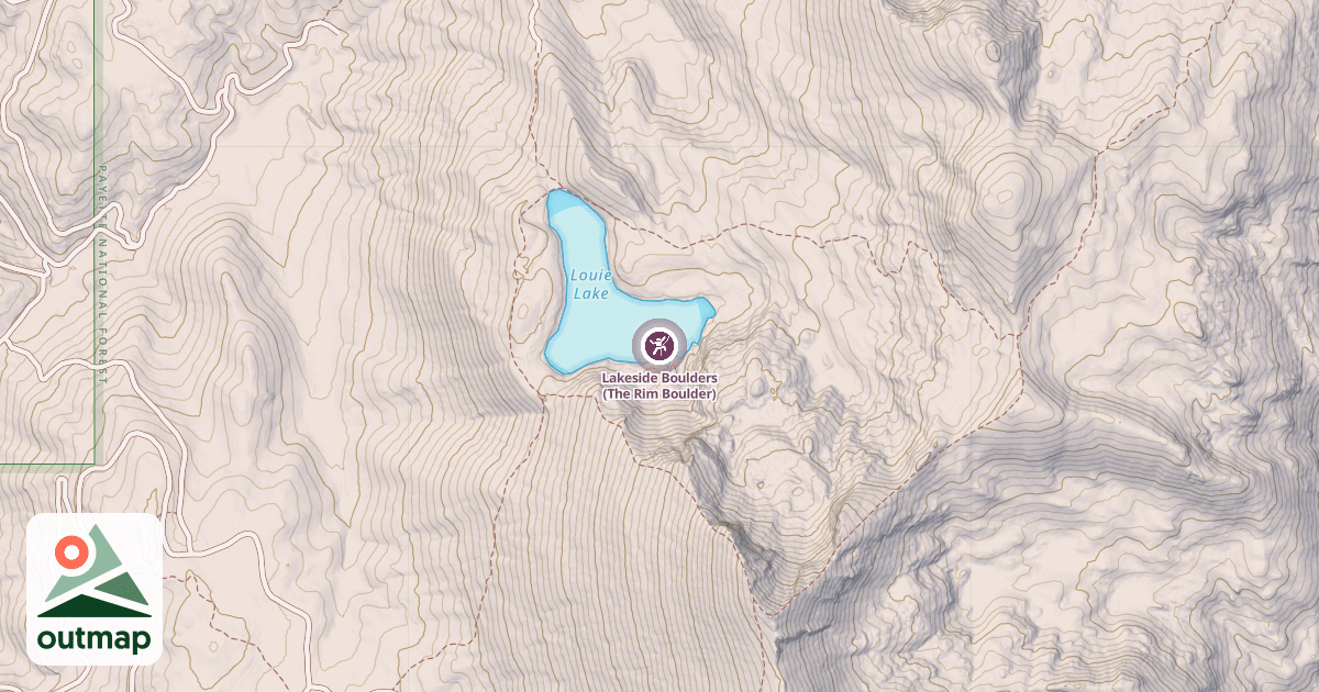Map of Lakeside Boulders (The Rim Boulder)