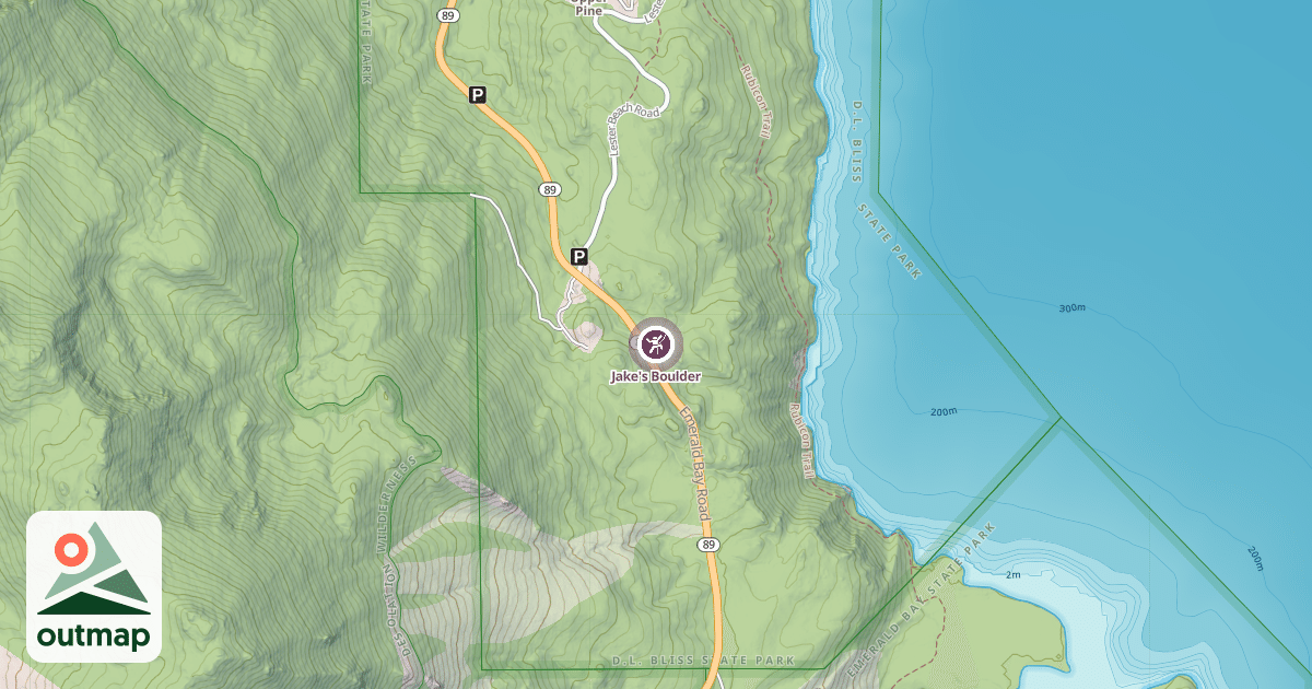 Map of Jake's Boulder