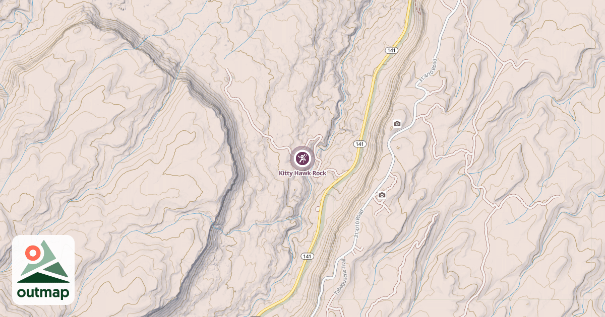 Map of Kitty Hawk Rock