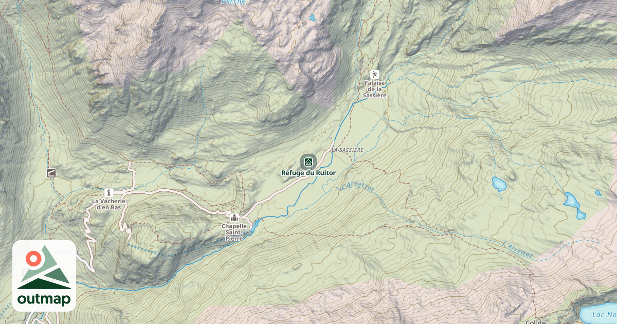 Map of Refuge du Ruitor