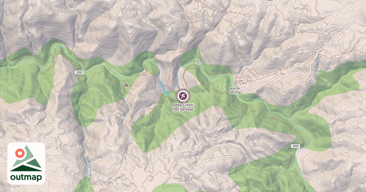 Map of Deep Creek Hot Springs