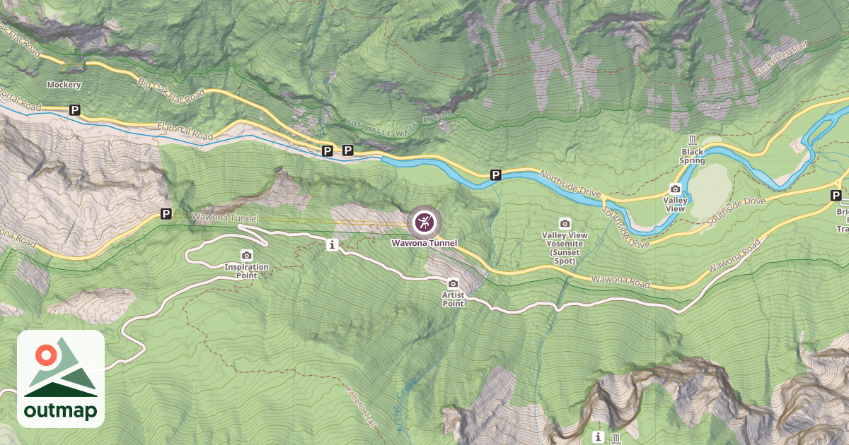 Map of Wawona Tunnel