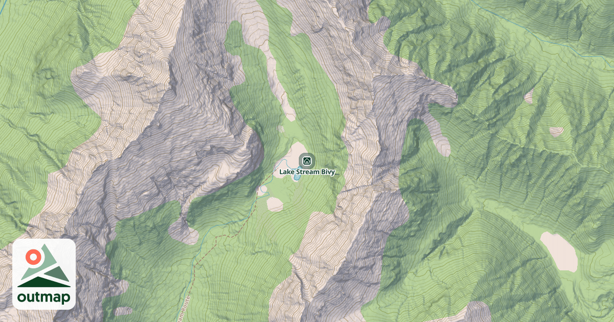 Map of Lake Stream Bivy