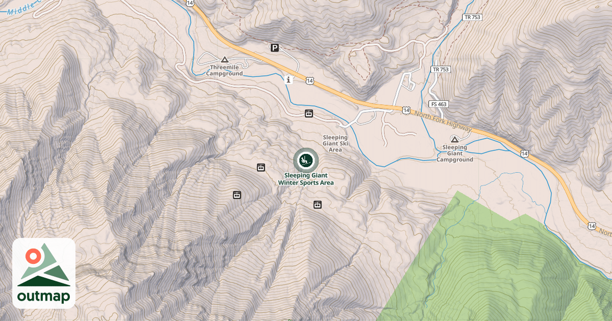 Map of Sleeping Giant Winter Sports Area