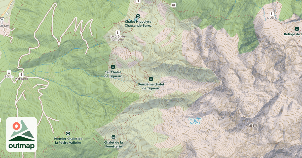 Map of Deuxième chalet de Tigneux