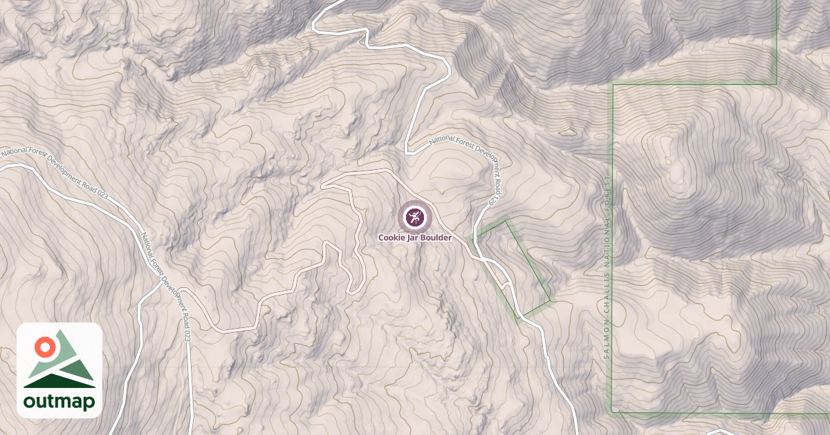 Map of Cookie Jar Boulder