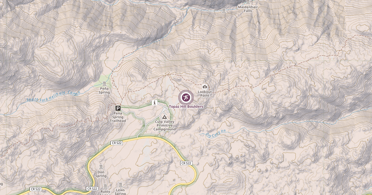 Map preview of Topaz Hill Boulders
