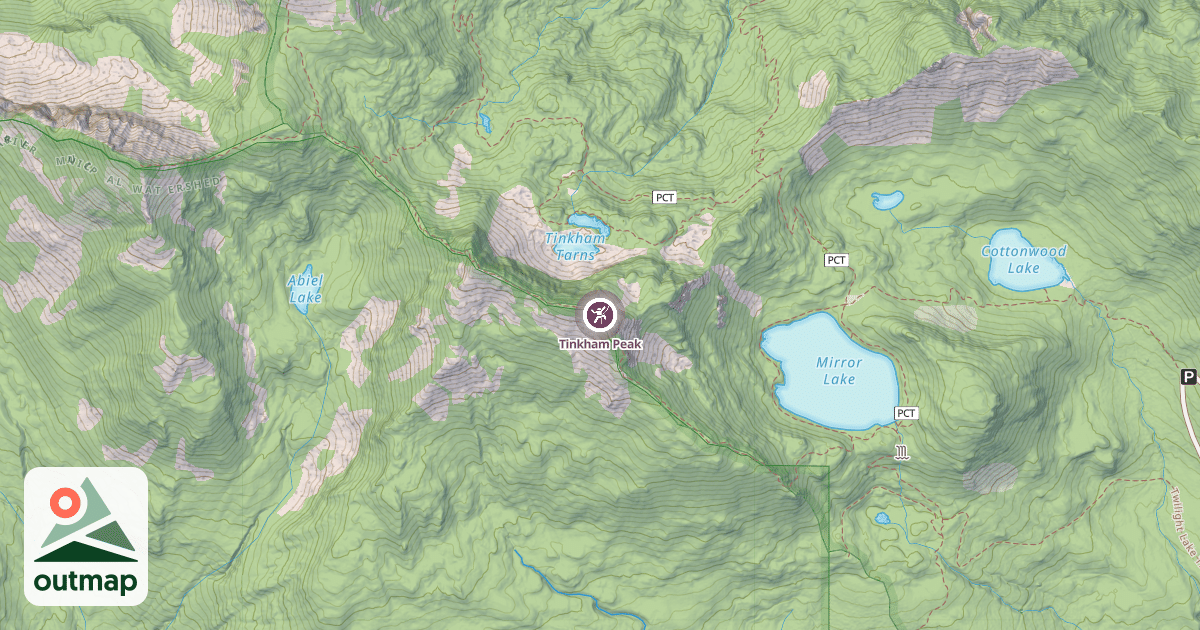 Map of Tinkham Peak