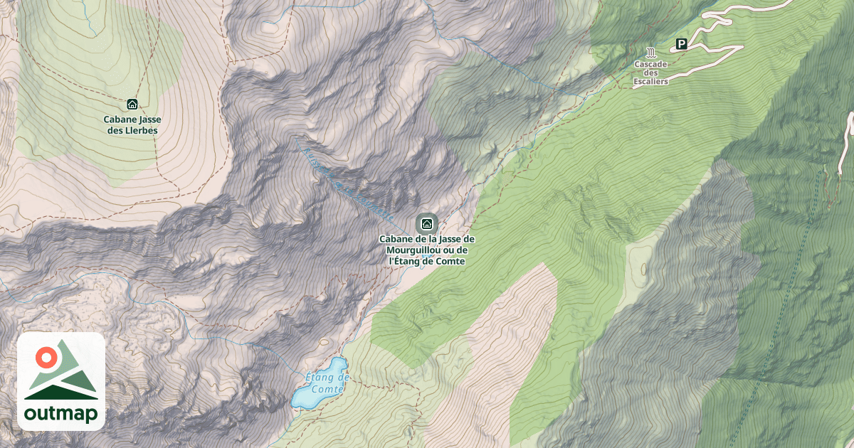 Map of Cabane de la Jasse de Mourguillou ou de l'Étang de Comte