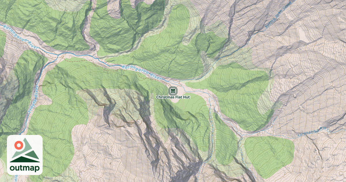 Map of Christmas Flat Hut