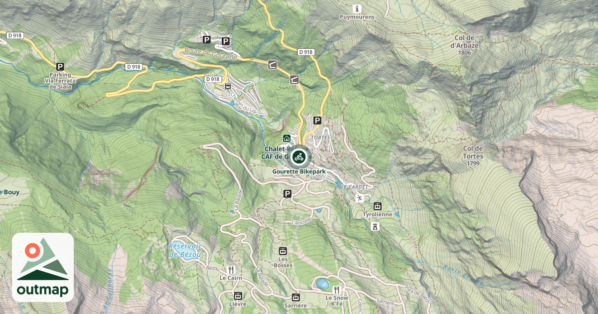 Map of Gourette Bikepark