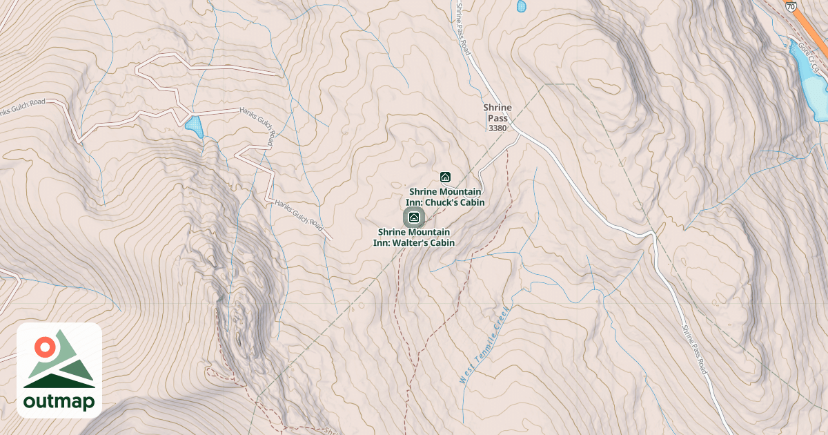 Map of Shrine Mountain Inn: Walter's Cabin