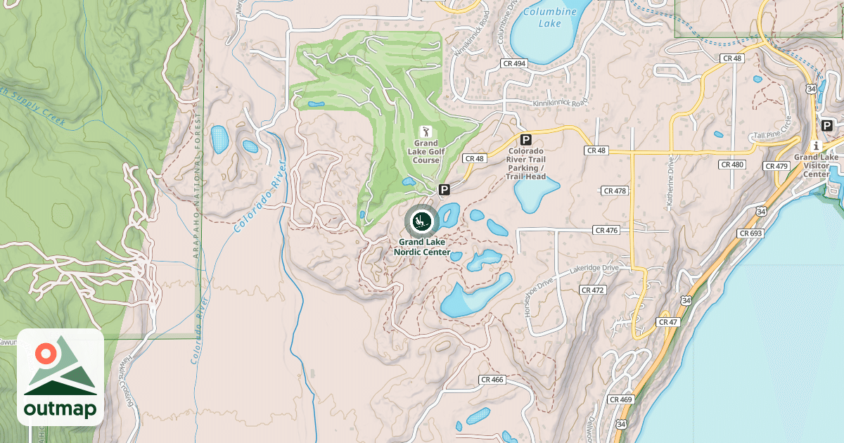 Map of Grand Lake Nordic Center