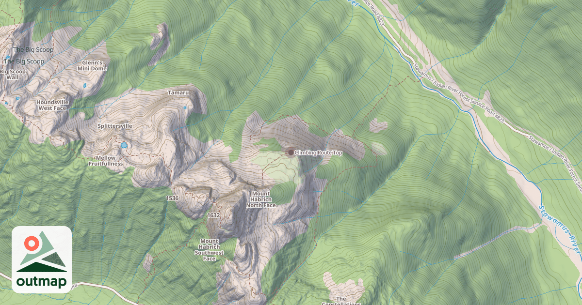 Map of Climbing Route Top