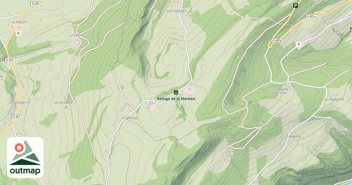 Map of Refuge de la Montée