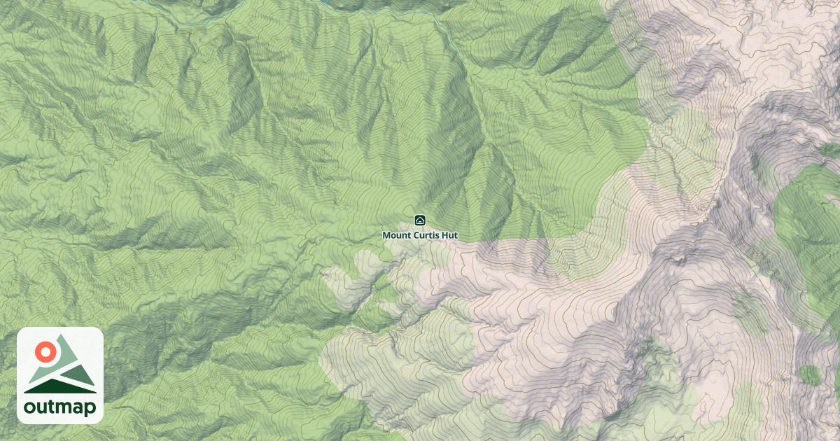 Map of Mount Curtis Hut