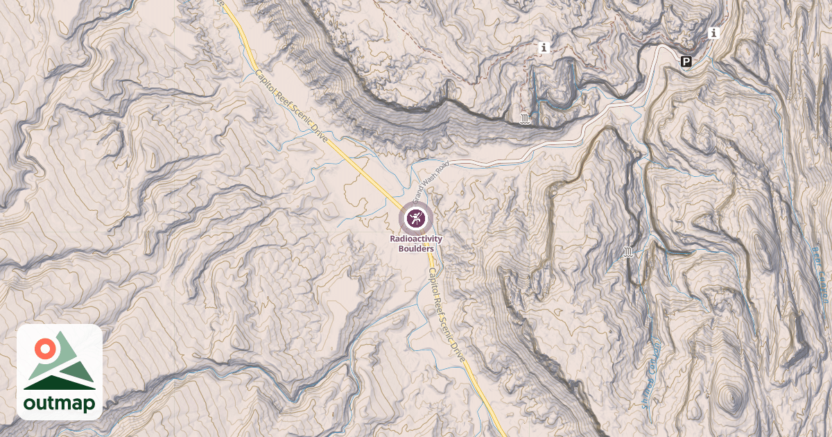 Map of Radioactivity Boulders