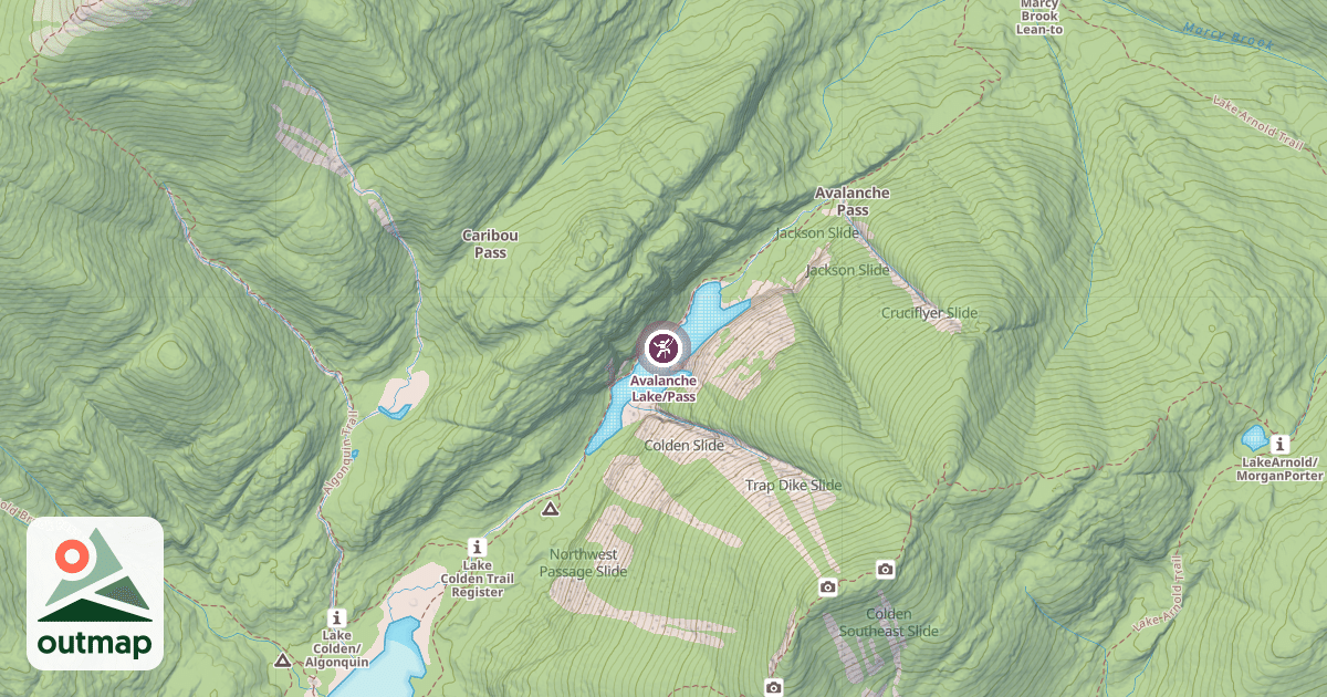 Map of Avalanche Lake/Pass