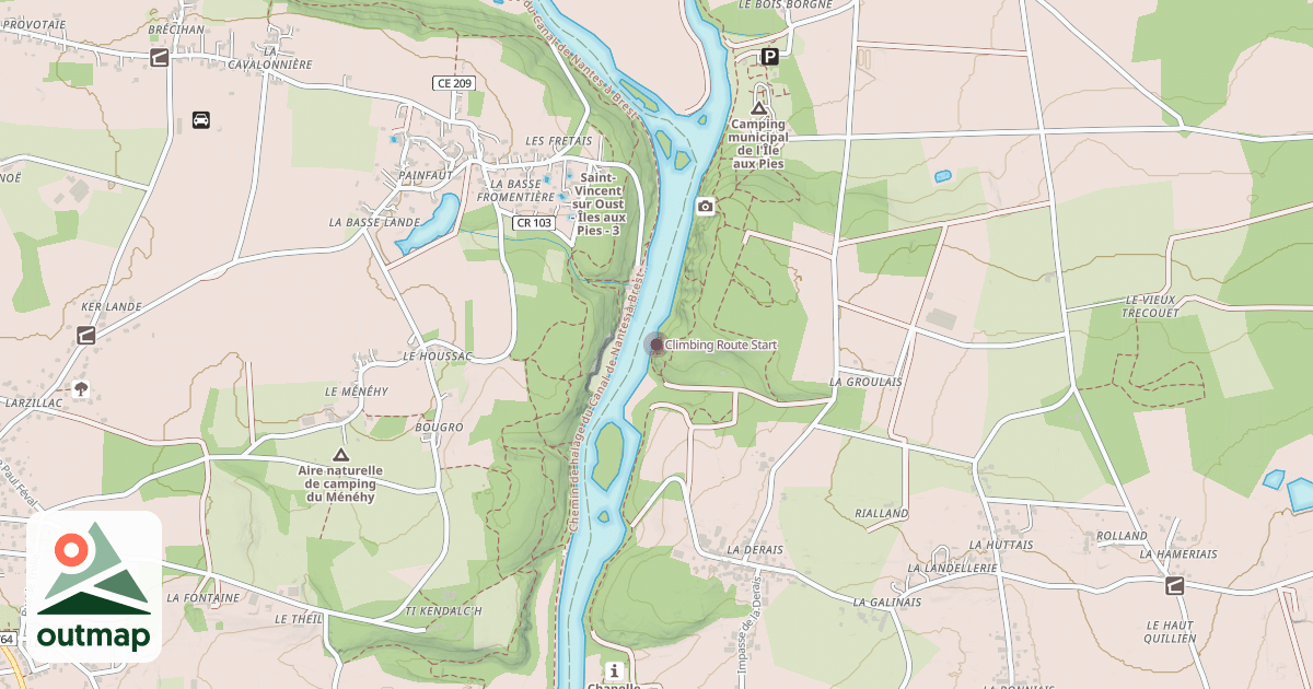 Map of Climbing Route Start