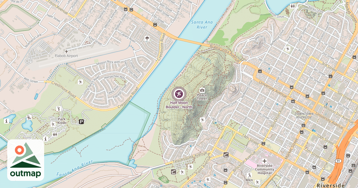 Map of Half Moon Boulder - North