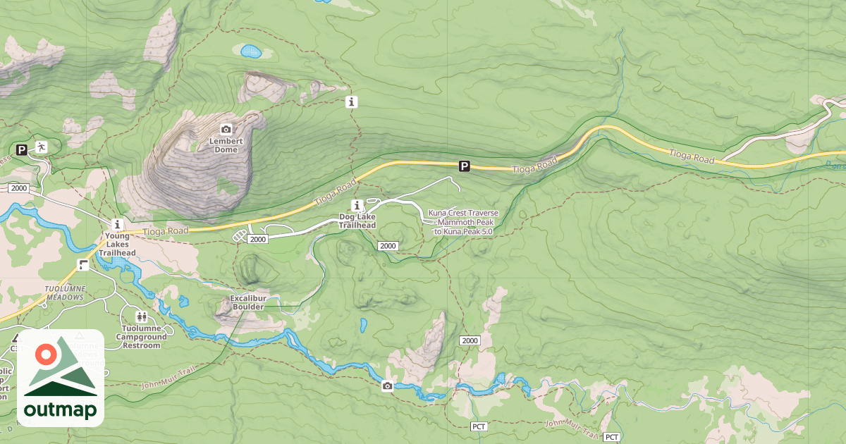Map of Kuna Crest Traverse - Mammoth Peak to Kuna Peak