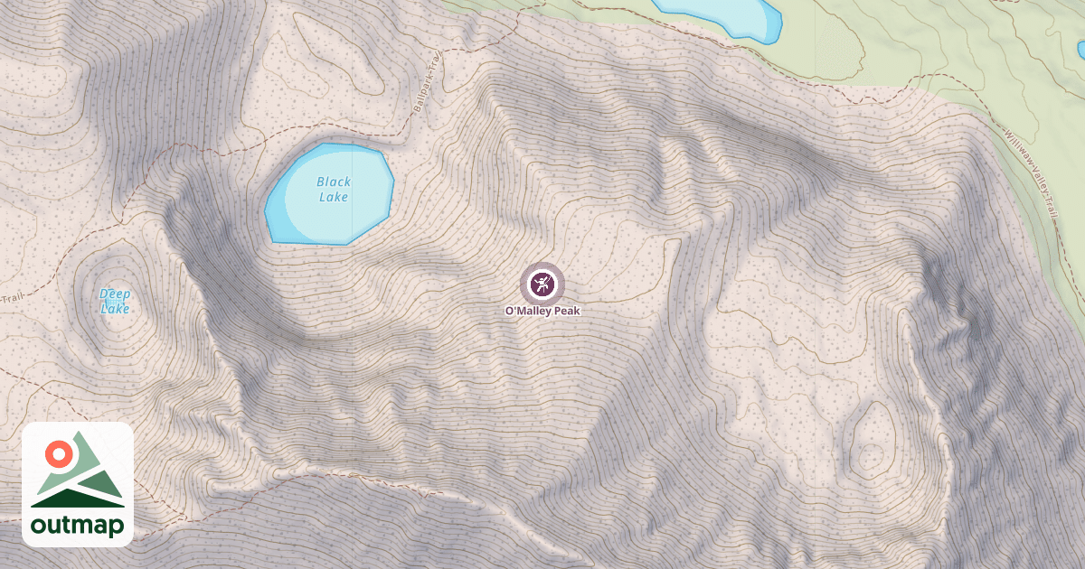 Map of O'Malley Peak