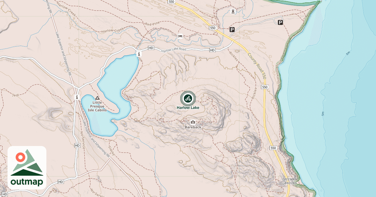 Map of Harlow Lake