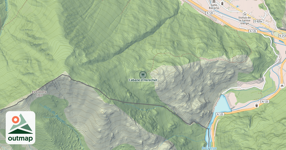 Map of Cabane d'Herechet