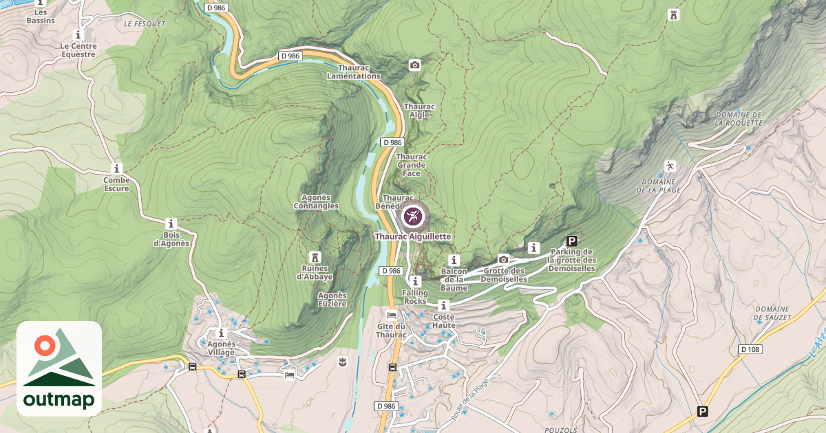 Map of Thaurac Aiguillette