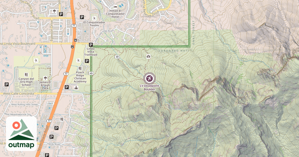 Map of LV Deadpoint Boulder