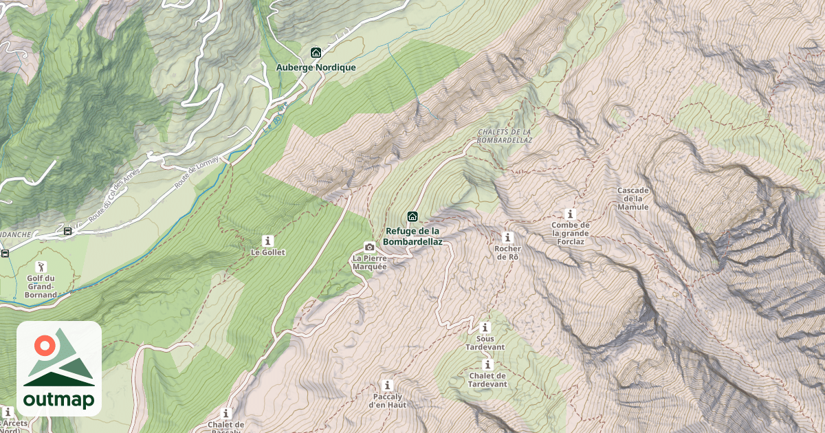 Map of Refuge de la Bombardellaz